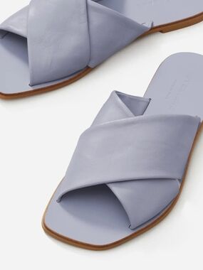 Everlane Lavender Cross-Over Slide Sandals